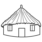 Dibujo para colorear Dibujo De Choza De Paja Para Pintar Y Colorear