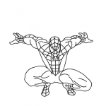 Dibujo para colorear Colorear A Espaiderman Agachado