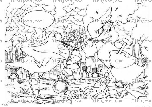 Dibujo para colorear Dibujo De Aves Jardineras Para Pintar Y Colorear