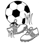 Dibujo para colorear Dibujo De Pelota Y Zapatos De Futbol Para Pintar Y Colorear Balon De Foot Ball Y Zapatillas De Football