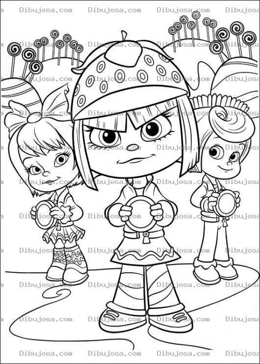 Dibujo para colorear Dibujo De Tres Chiquillas Amigas Para Pintar Y Colorear