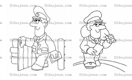 Dibujo para colorear Carteros Dibujo De Dos Carteros Trabajando Para Pintar Y Colorear