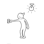 Dibujo para colorear Interruptor De Luz Dibujo D Eun Hombre Enciendiendo La Luz Para Pintar Y Colorear