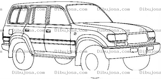 Dibujo para colorear Coronela Land Cruiser Para Pintar Y Colorear Dibujo De Camioneta Toyota Landcruiser