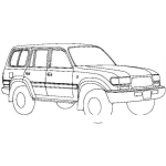Dibujo para colorear Coronela Land Cruiser Para Pintar Y Colorear Dibujo De Camioneta Toyota Landcruiser