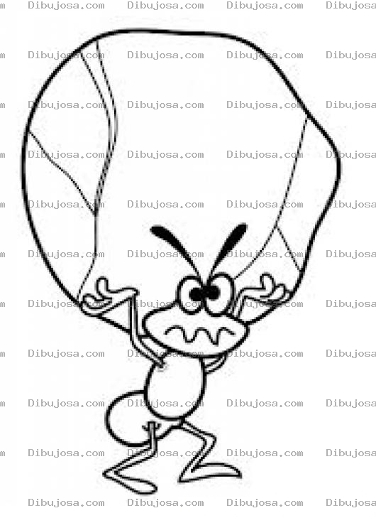 Dibujo para colorear Dibujo De Hormiga Trabajadora Cargando Una Piedra Para Pintar Y Colorear