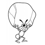 Dibujo para colorear Dibujo De Hormiga Trabajadora Cargando Una Piedra Para Pintar Y Colorear