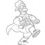 Dibujo para colorear Superhomero Dibujo De Super Homero Con Capa Roja Para Pintar Y Colorear