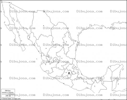 Dibujo para colorear Dibujo Del Mapa De Mexico Para Pintar Y Colorear