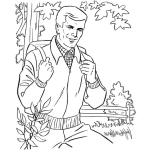 Dibujo para colorear Dibujo De Hombre Con Mochila Para Pintar Y Colorear