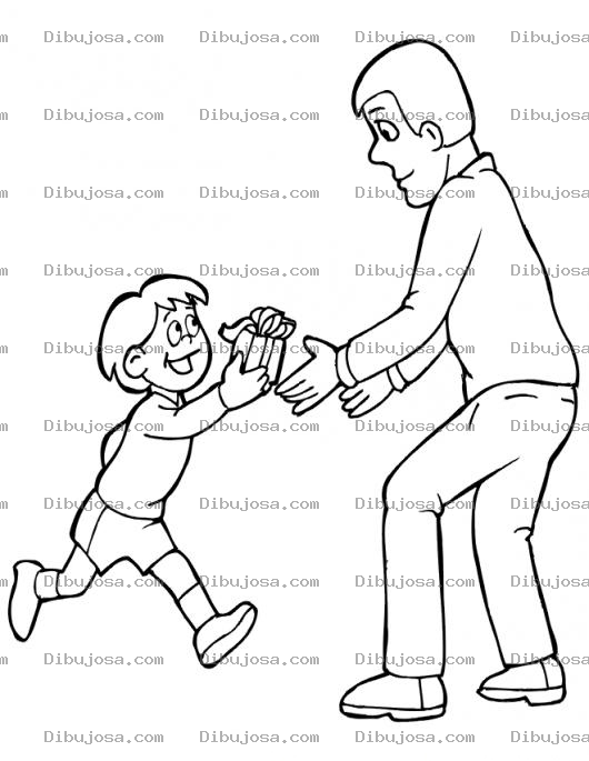 Dibujo para colorear Regalo Del Dia Del Padre Para Pintar Y Colorear