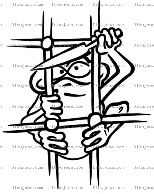 Dibujo para colorear Micosincola Dibujo De Un Mico Sin Cola Con Cuchillo Para Pintar Y Colorear Mono Trepando Una Reja