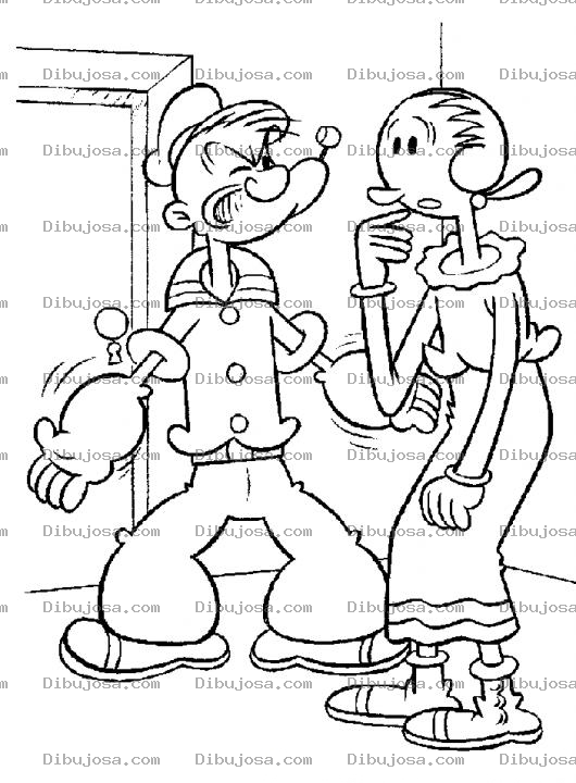 Dibujo para colorear Dibujo De Popeye Y Olivia Para Pintar Y Colorear