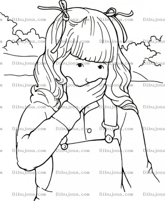 Dibujo para colorear Dibujo De Chica Con Nauseas Para Pintar Y Colorear
