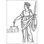 Dibujo para colorear La Justicia De Facebook Para Pintar Y Colorear A La Dama De La Justicia De Las Redes Sociales