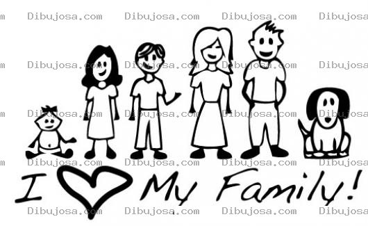 Dibujo para colorear Dibujo De Una Familia Completa Para Pintar Y Colorear La Familia