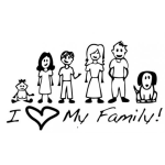 Dibujo para colorear Dibujo De Una Familia Completa Para Pintar Y Colorear La Familia