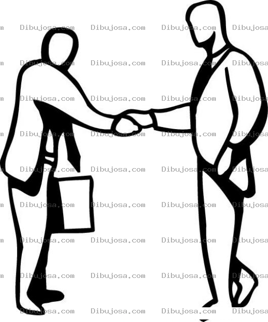 Dibujo para colorear Saludo De Negocios Dibujo De Un Vendedor Saludando A Un Cliente Para Pintar Y Colorear
