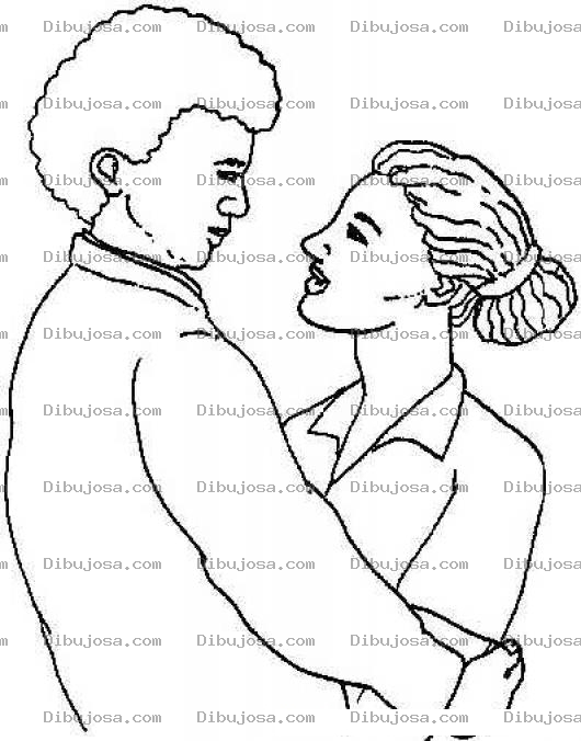 Dibujo para colorear Dibujo De Un Colocho Con Su Novia Para Pintar Y Colorear Al Colocho Enamorado