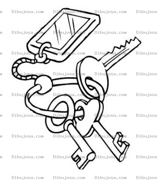 Dibujo para colorear Dibujo De Llavero Con Llaves Para Pintar Y Colorear