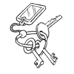 Dibujo para colorear Dibujo De Llavero Con Llaves Para Pintar Y Colorear