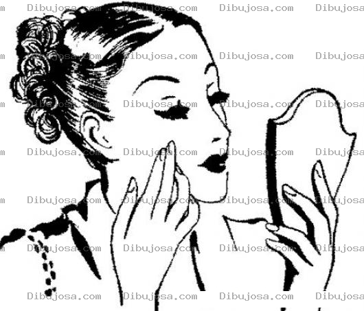 Dibujo para colorear Dibujo De Mujer Narcicista Y Vanidosa Para Pintar Y Colorear