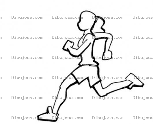 Dibujo para colorear Dibujo De Chica Corriendo Para Pintar Y Colorear