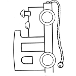 Dibujo para colorear Dibujo De Tren Parado Para Pintar Y Colorear