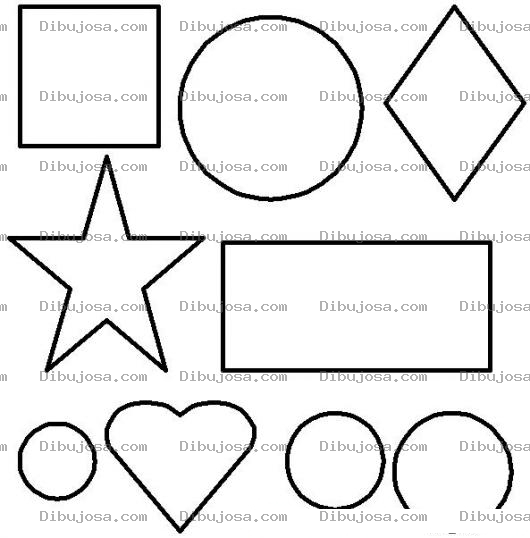 Dibujo para colorear Dibujo De Figuras Geometricas Para Pintar Y Colorear Cuadrado Circulo Rombo Estrella Rectangulo Corazon Y Circulitos