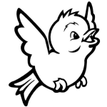 Dibujo para colorear Colorear Pajarito Volando