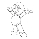 Dibujo para colorear Como Dibujar A Mario Bros Con Trazos Simples