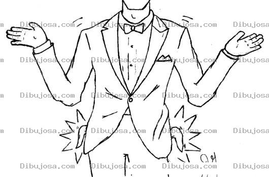 Dibujo para colorear Hombre Bien Vestido Pero Sin Dinero Para Pintar Y Colorear