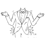 Dibujo para colorear Hombre Bien Vestido Pero Sin Dinero Para Pintar Y Colorear