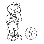 Dibujo para colorear Dibujo De Elmo Basquetbolista Para Pintar Y Colorear
