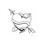 Dibujo para colorear Colorear Corazon Atravesado Por Una Flecha