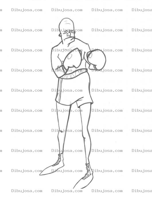 Dibujo para colorear Dibujo De Abuelito Boxeador Para Pintar Y Colorear Viejito Con Guantes De Box