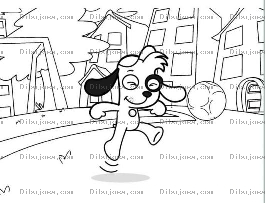 Dibujo para colorear Colorear Docky De Discovery Kids Jugando Pelota