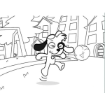 Dibujo para colorear Colorear Docky De Discovery Kids Jugando Pelota