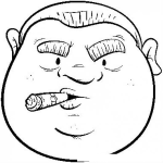 Dibujo para colorear Gordo Fumador Para Pintar Y Colorear