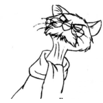 Dibujo para colorear Dibujo De Gato Viejo Con Bufanda Para Pintar Y Colorear