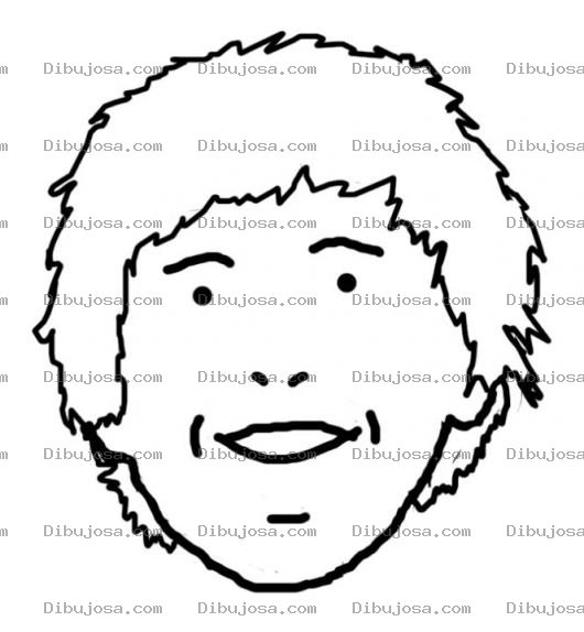 Dibujo para colorear Dibujo De Chico Despeinado Para Pintar Y Colorear