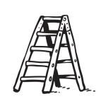 Dibujo para colorear Dibujo De Una Escalera Plegable Para Pintar Y Colorear