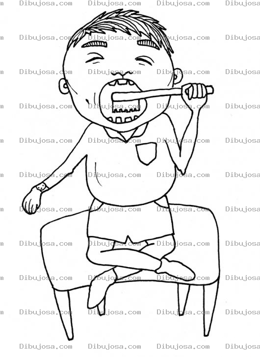 Dibujo para colorear Dibujo De Nino Lavandose Los Dientes Para Pintar Y Colorear