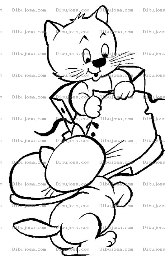 Dibujo para colorear Gatos Con Bota Para Pintar Y Colorear Gatosconbota