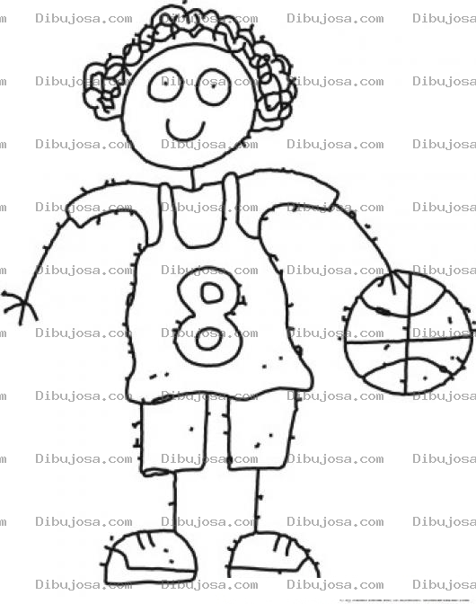 Dibujo para colorear Colorear Jugador De Basketball Con El Numero 8