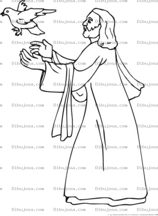 Dibujo para colorear Colorear A Jesus Soltando Una Paloma
