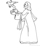 Dibujo para colorear Colorear A Jesus Soltando Una Paloma