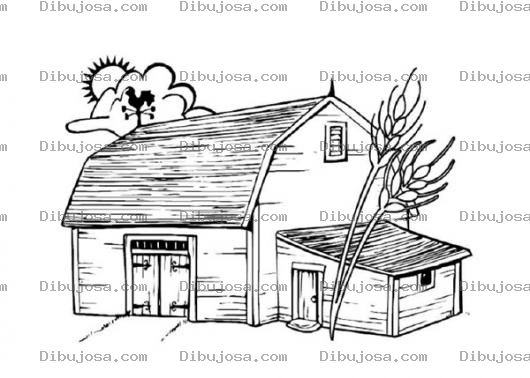 Dibujo para colorear Colorear Granja De Madera