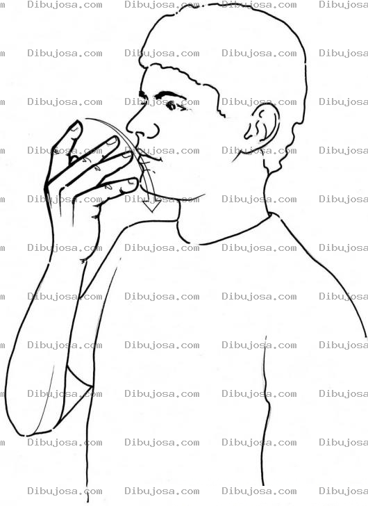 Dibujo para colorear Colorear Hombre Rascandose La Boca