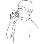 Dibujo para colorear Colorear Hombre Rascandose La Boca